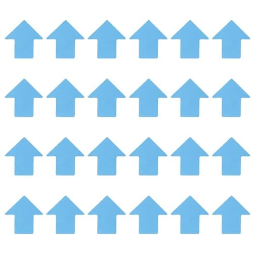 Image of PATIKIL 3.9 x 3.9 Arrow Carpet Spot, 24Pcs Floor Spot Marker Waterproof Nylon Line Up Sign Decoration for Classroom, Blue