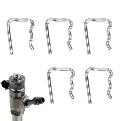 Image of Common Rail Injector Leak Off Retaining Clips, 5pcs Fuel Leak Off Pipe Clips Injector Leak Seal Clamp for Ford Peugeot Citroen Renault VW Volkswagen Jaguar Car Fuel Pipe Kit