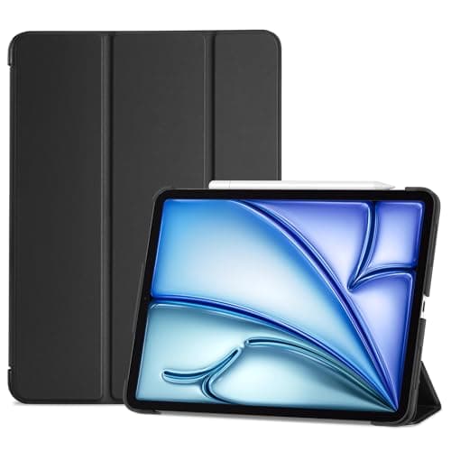 Image of ProCase Smart Case for iPad Air 11-inch M4 (2026, 8th Gen) / M3 (2025) / M2 (2024) & 10.9 Inch iPad Air 5th (2022) & 4th (2020) – Protective Hard Back Cover with Auto Sleep/Wake - Black