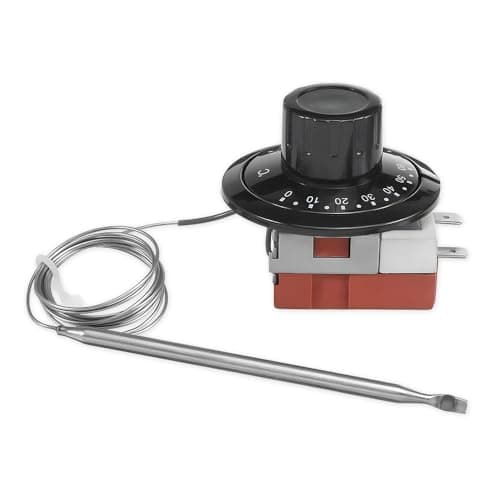 Image of Universal 12V 16A Capillary Thermostat Cooling Radiator, Riloer TS-120SR Fan Control Switch with Temperature Probe Sensor, Temperature Controller Adjustable Cooling 0-120°C