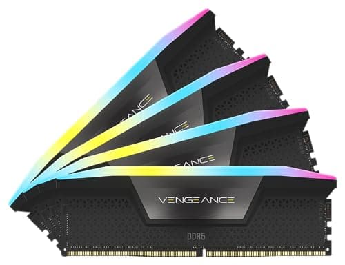 Image of CORSAIR VENGEANCE RGB DDR5 RAM 96GB (4x24GB) Up to 5600MHz CL40 Intel XMP iCUE Compatible Computer Memory - Black (CMH96GX5M4B5600C40)