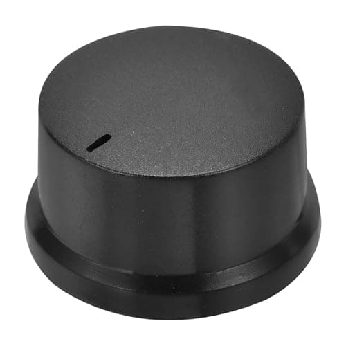 Image of sourcing map Rotary Potentiometer Knob 6mm Hole Dia D Shaft, 1.0" H x 1.8" Dia Black Plastic Volume Knobs Cap for Guitar Bass Volume Control Knob,Switch Knob