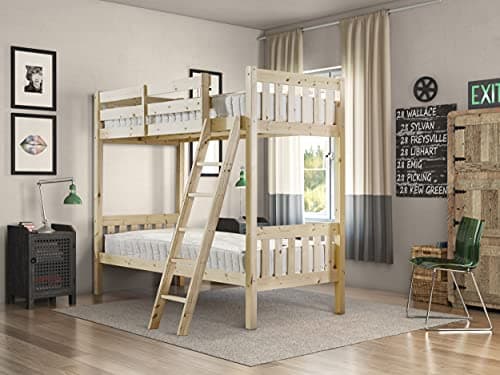 Image of STRICTLY BEDS&BUNKS Aspen Bunk Bed, Heavy Duty Solid Pine 3ft Single – Suitable for Adults and Children
