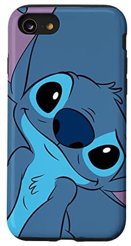 Image of Disney Lilo and Stitch Cute Stitch Face Slate Gray Case for iPhone SE (2020) / 7 / 8