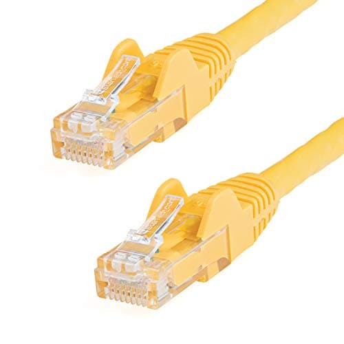 Image of StarTech.com 50cm CAT6 Ethernet Cable - Yellow CAT 6 Gigabit Ethernet Wire -650MHz 100W PoE RJ45 UTP Network/Patch Cord Snagless w/Strain Relief Fluke Tested/Wiring is UL Certified/TIA (N6PATC50CMYL)
