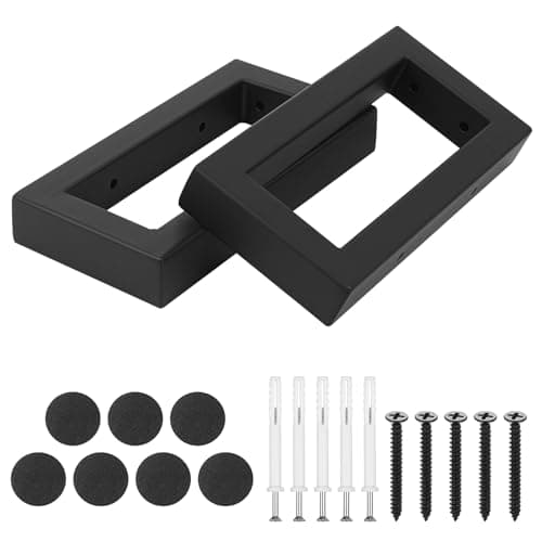 Image of BJBJJIU 2 Pcs Metal Coffee Table Legs, Heavy Duty Rectangular Industrial Furniture Legs for DIY Dining Table Breakfast Bar Stand Desk Sofa Cabinet Bench Legss(L20cm x W3cm x H10cm)