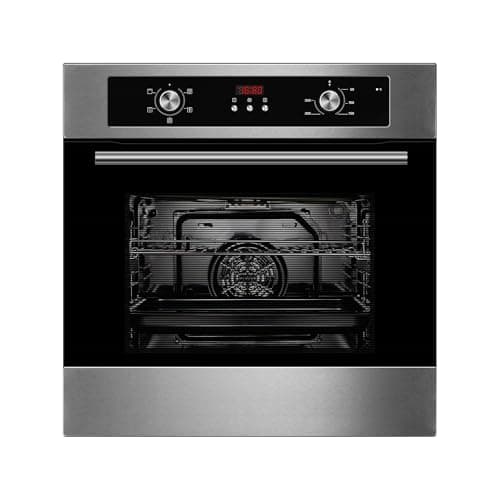 Image of Cookology COF605S 60cm 65 Litre Capacity, Installed Built In Electric Fan Oven, Integrated Single Fan Oven with Mechanical Dial Timer and Grill - in Stainless Steel