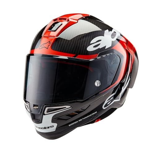 Image of Alpinestars Race Helmet Supertech R10 Element Motorcycle Helmet Full Face Helmet Carbon Helmet Black Carbon Bright Red White L