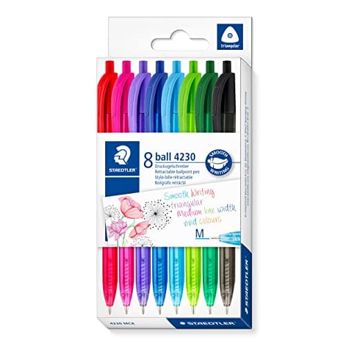 Image of STAEDTLER 4230 MC8 Retractable Rainbow Ballpoint Pen - Assorted Colours (Pack of 8)