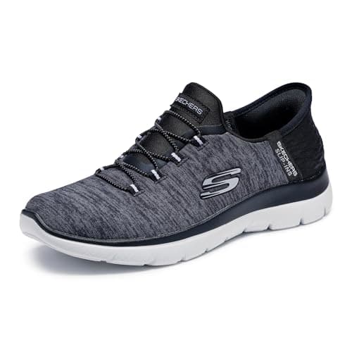 Image of Skechers Women's Summits Dazzling Haze Trainers, Black Mesh/White Trim, 8 UK Wide