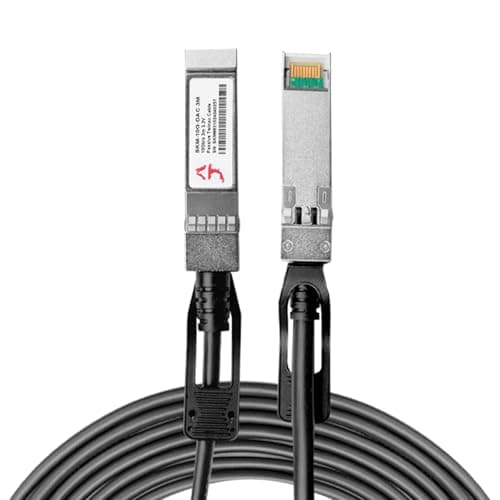Image of XikeStor 10G SFP+ DAC Cable | 3 m Copper Direct Attach | Compatible with Cisco, Ubiquiti, Netgear, H3C, TP-Link & More (10G SFP+ Switches) | SKM-10G-DAC-3M