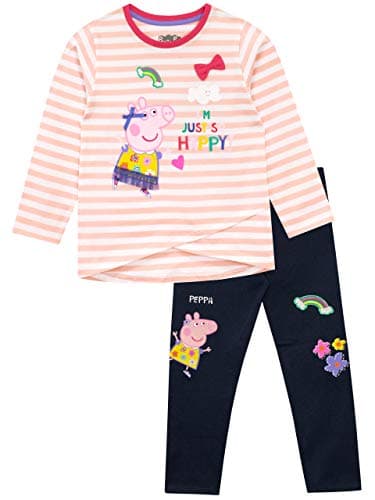 Image of Peppa Pig Girls Peppa Top & Leggings Set Multicoloured Ages 5 to 6 Years