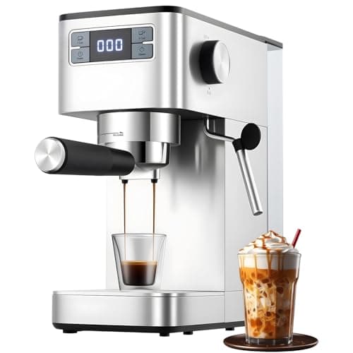 Image of Aptliton Espresso Machine, 15Bar Barista Pump Espresso Coffee Maker with Milk Frother for Lattes and Cappuccino, 1.4L Water Tank, One-Touch Operation, LED Display, Compact for Home and Office Use