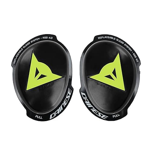 Image of Dainese - Knee Slider Rss 4.0 - Full Kit, Knee Protector for Motorcycles, for Men and Women, Black/Fluo Yellow