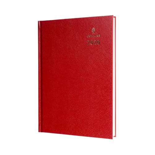 Image of Collins - Desk - 2026 12 Month Calendar Year Planner, Week-To-View Diary, A4 Hard Cover - Red (40.15-26)