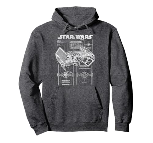 Image of Star Wars TIE Fighter Blueprint Schematics Pullover Hoodie