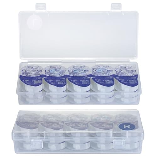 Image of JynJyn 2-Pack Contact Lens Organizer Case, Portable Storage Case for Daily Disposable Contact Lenses, Holds 30 Lenses Each, 30 Days Total