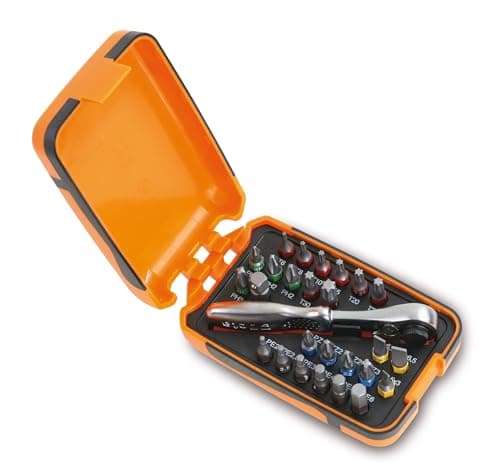 Image of Beta 8600880 Model 860 /C27 25 Bits, 1 Connector and 1 Reversible Ratchet In Plastic Case, 1/4 Hex