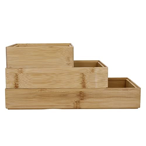 Image of Copco Bamboo COPHMORGBAM3PC Home Organisers Set, 3 Pieces, Display Boxed, Wood, Brown