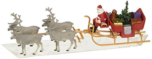 Image of Preiser 30399 Christmas Sleigh Includes Santa, Packages & 4 Reindeer HO Model Figure
