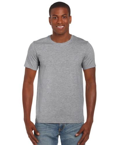 Image of Gildan Men's Adult Softstyle Crew Neck 64000 Regular Fit Short Sleeve T-Shirt, Sport Grey, Medium