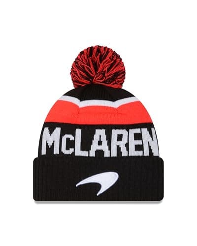 Image of New Era Adult's Knit Sport Mclaren Motor F1 Racing Beanie Knit Hat Black