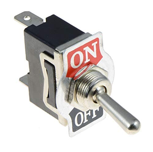 Image of On-Off Latching Toggle Switch with Quick Connect 6.3mm Terminals SPST 15A 250VAC (Quantity x 1)