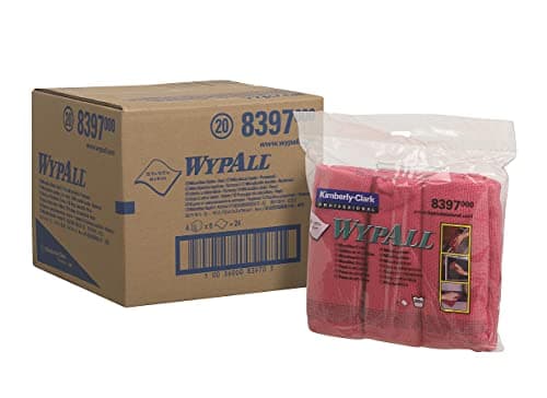 Image of Wypall Microfibre Cloths 8397-1 Carry Pack x 6 Cloths, Red