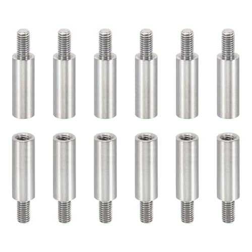 Image of PATIKIL 12pcs M3 Standoffs, M3 13+6mm Spacer Standoffs Steel Threaded Standoffs Screws Kit 3mm ID 5mm OD Metric Male Female Thread Adapters for Circuit Board PCB RC Drones Motherboard