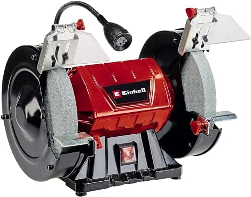 Image of Einhell Bench Grinder, Maximum 400W, 2980 RPM, 200mm x 16mm Coarse and Fine Grinding Wheels (K36/K60) - Electric Bench Grinder Polisher for Grinding, Polishing and Sharpening TH-BG 200L