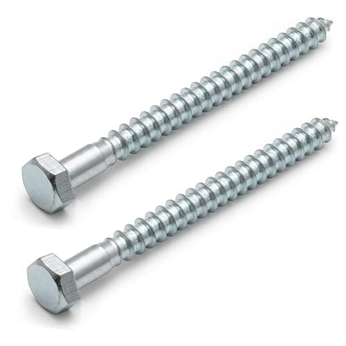 Image of AMLOOPH M8 x 80mm Coach Screws, 10 Pack Heavy Duty Hex Head Lag Bolts 80mm - Zinc Plated Steel Half Thread M8 Self-Tapping Wood Screws for Wood, Brick & Masonry Fixing – Fence, Shelving, Decking