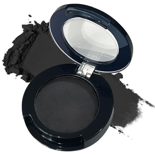 Image of Jet Black Matte Single Eyeshadow Powder - High Pigment Pressed Eye Shadow, Smooth Blendable & Buildable, Waterproof Smudge-Proof Long-Lasting Wear for Bold Liner Smoky Eye Looks (16#Jet Black)