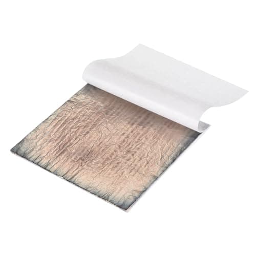 Image of sourcing map 25 Pcs Variegated Silver Leaf Sheets 5.5" x 5.5" Imitation Gold Foil Sheets for Crafts,Picture Frames,Nails and DIY Arts Decoration,Brown Stripe, Night Fall Gray