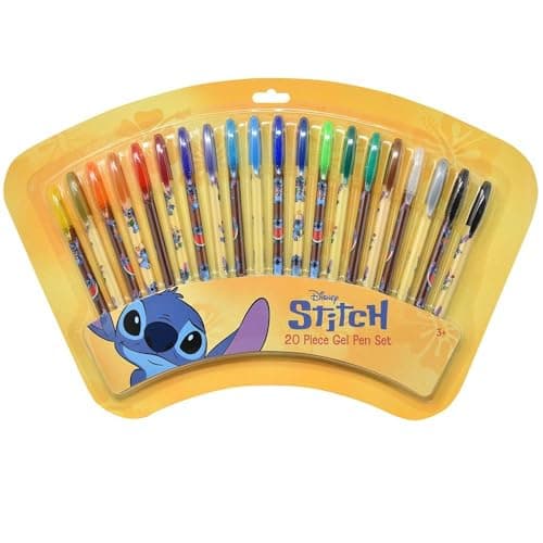 Image of Stitch Gel Pen 20 Piece Set | Lilo and Stitch School Supplies | Stitch Art | Colorful Pens | Stitch Disney Glitter Gel Pens