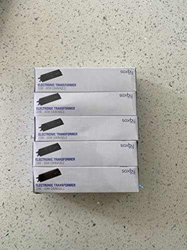 Image of Black Finish 12V Low Voltage 20W - 60W Rated Electronic Dimmable Transformer for Halogen Lights Lamps Bulbs IP20 Rated - Pack of 5
