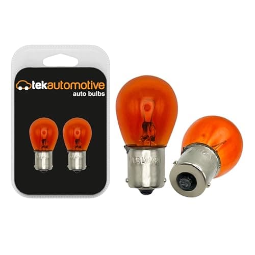 Image of Tek Automotive 581 PY21W Indicator Bulbs 12V 21W BAU15S – E-Marked Road Legal Amber, Offset Pin, Twin Pack