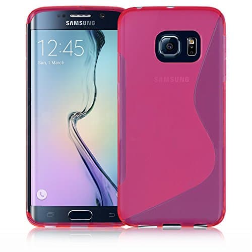 Image of KING OF FLASH Hot Pink Premium S Line Wave Soft Silicone Fitted Case Cover For Samsung Galaxy S6 Edge GM925