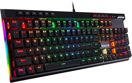 Image of Redragon K580 VATA US layout RGB LED Backlit Mechanical Gaming Keyboard, Brown Switches, 104 Keys Anti-ghosting Macro Keys & Dedicated Media Controls, Onboard Macro Recording