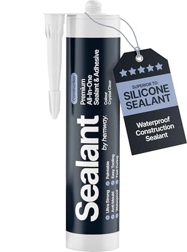 Image of Crystal Clear Construction Sealant & Adhesive All-In-One Hybrid Polymer | Superior to Silicone Sealant | Waterproof, Odourless, Anti-Mould, Paintable | Kitchen Bathroom Outdoor - 300 ml 1 Pack