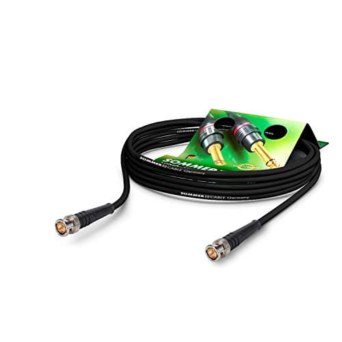 Image of Sommer Cable - BNC Coaxial Video Cable 75 Ω - HD/3G/6G/12G-SDI / 4K-UHD SC-Vector 0.8/3.7 - BNC/BNC Hicon - Black 3,2ft (1m) - Made in Germany