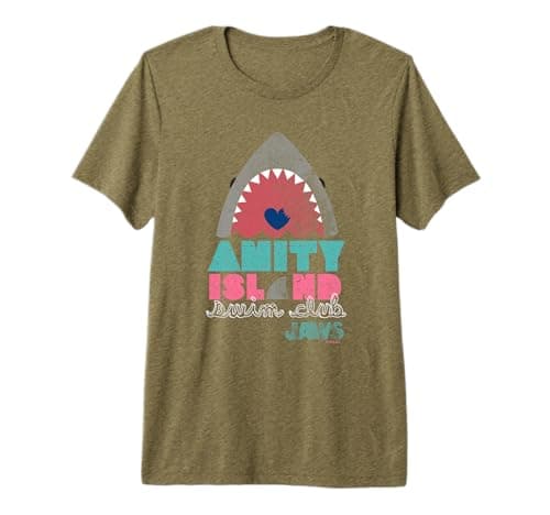 Image of Jaws Amity Island Swim Club Shark Art Premium T-Shirt