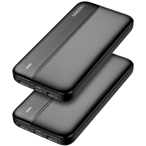 Image of GREPRO Power Bank -2 Pack, 10000mAh Portable Charger Battery Pack with Type-C Input and 2 USB A + 2.4A USB-C Output Ports Compatible with iPhone 17 16 15 14 Pro Max phones and Tablets