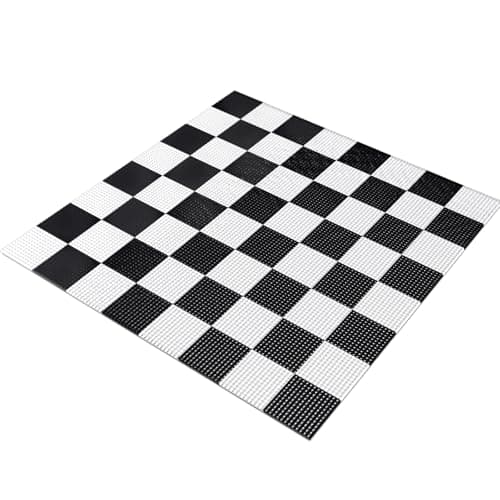 Image of Yuxung 7.9*7.9ft Giant Chess Game Board Plastic Chess Game Mat for Outdoor Yard Lawn Games, Compatible with 25 Inch 37 Inch 49 Inch Giant Chess Sets and 10 Inch Giant Checkers, Chess Not Included