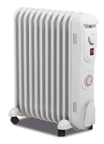 Image of Prem-I-Air 2500W (2.5KW) Oil-Filled Radiator – 11-Fin Energy-Efficient Free-Standing Electric Heater with 3 Heat Settings, Adjustable Thermostat And 24hr Timer, Overheat Safety Protection.