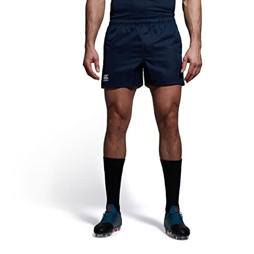 Image of Canterbury Men's Professional Polyester Shorts | Rugby Short | Internal Drawstring & Pockets | Gym/Training Short Gym Shorts, Navy, L