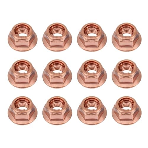 Image of 12 Pcs Car Exhaust Manifold Nuts Head Copper Nut M8 Hex Nuts Copper Self Locking Car Parts for Bmw E30 3 Series