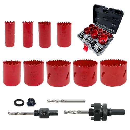 Image of NORTOOLS Hole Saw Set Bi-Metal,15 Pcs M3 Cobalt HSS 3/4"-2-1/2" (19-64mm) Hole Saw Kit in Case with Mandrels for Metal Wood and Plastic with Clean and Smooth Cutting Edge