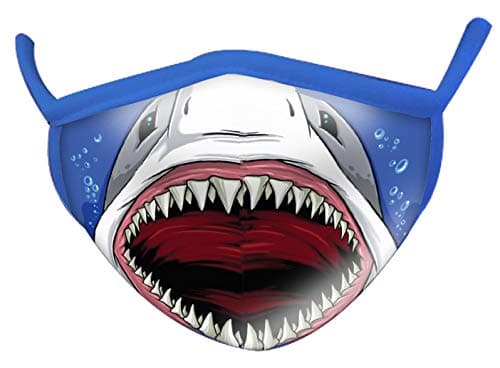 Image of WILD REPUBLIC Wild Smiles Adult Shark Mouth Face Mask, Reusable, Washable, Half Face Mask