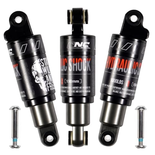 Image of CNCLOL Mountain Bike Rear Shock 120mm/125mm/150mm/165mm/185mm/190mm/200mm, Hydraulic Rear Suspension Shock Absorber, Non-Adjustable Oil Pressure Shock for MTB, Bicycle, DH,E-Bike.150x1000lbs