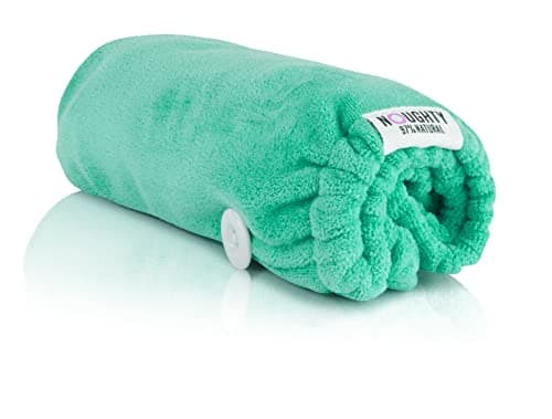 Image of Noughty 97% Natural Microfiber Hair Towel Quickly Absorbs Moisture Quick-dry Wrap, Reduces Breakage Combats Frizz Green